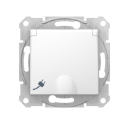 Розетка с заземлением, со шторками и крышкой, Schneider Electric Sedna, белая, SDN3100121