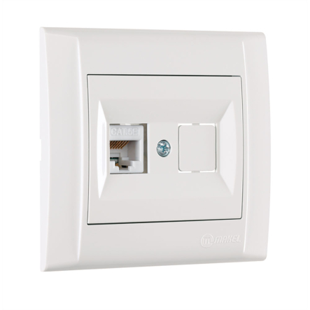 Розетка компьютерная Makel Defne, белая, 42001035 - 1