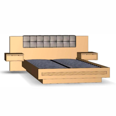 Кровать Мебус Прайм Студио 160 2Ш 2700х2150х1040 мм, дуб, ваниль/пастель, Owens 72