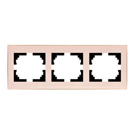 Рамка Lezard RAIN трехместная, горизонтальная, крем, 703-0303-148 - 1