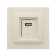 Розетка USB-ЗАРЯДКА, Mono Electric, DESPINA, крем, 102-170005-177
