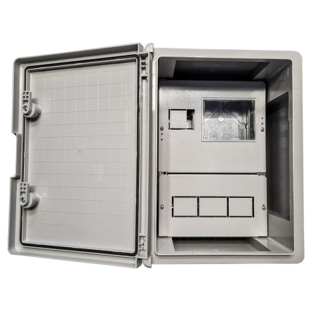 Бокс монтажний СКІМ С10701009, 12 модулів, під 1Ф лічильник, IP65, 300*400*170 мм, зовнішній, пластиковий - 1