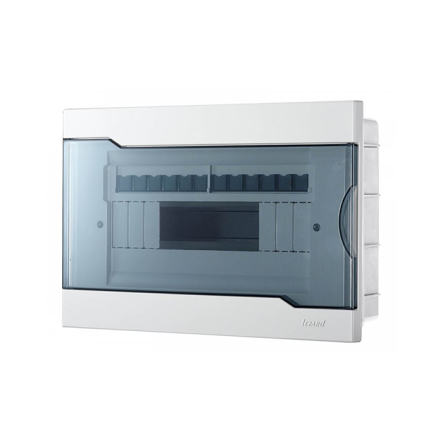 Щит Lezard ЩРВ-П-12, 12 модульний внутрішньої установки з прозорою кришкою 315х216х93 мм, 730-1000-012 - 1