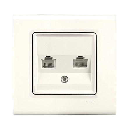 Розетка комп'ютерна подвійна VIKO LINNERA, 90401034, крем - 1