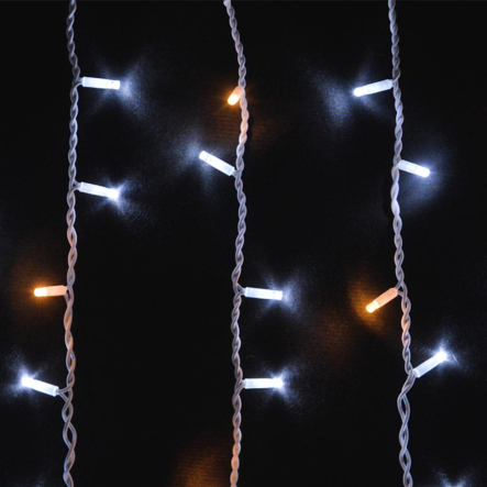 Гирлянда внешняя DELUX, ICICLE, 108LED, 2x1м, желтая flash, белая/белая, IP44 - 1