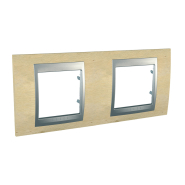 Рамка 2-местная лесной бук/алюминий Schneider Electric Uniсa TOP, MGU66.004.0М1