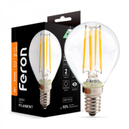 Лампа LED FERON LB-61, 4 Вт, 4000K, E14, 220 В, P45, Filament, 4781