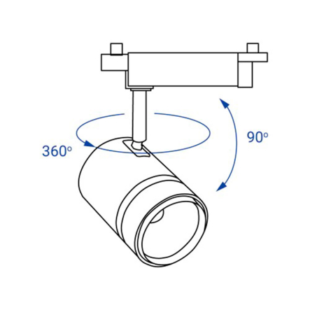 Светильник трековый FERON, AL140 COB, 20W, 1600Lm, 4000K, IP40, 65х150х140 мм, черный, 7457 Светильник трековый FERON, AL140 COB, 20W, 1600Lm, 4000K, IP40, 65х150х140 мм, черный, 7457
