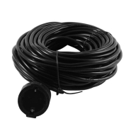 Удлинитель 1 гнездо 16A 20м с зазамл. Lemanso / LMK067 черный