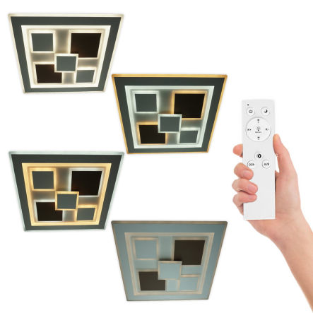 Светильник VIOLUX Smart OXFORD, 110W, 3000-4500-6000 К, 8000Lm, 500 мм, квадрат, белый, коричневый, 220435