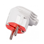 Вилка угловая, LEZARD 715-0301-603, 2P+PE, 10 A, с заземлением