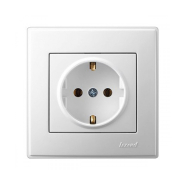 Розетка Lezard LESYA одномісна, із заземленням, біла, 705-0202-122В