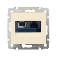 Розетка комп'ютерна + телефонна (RJ45 UTP кат.5Е +RJ11) LEGRAND Valena, 774180, слонова кістка