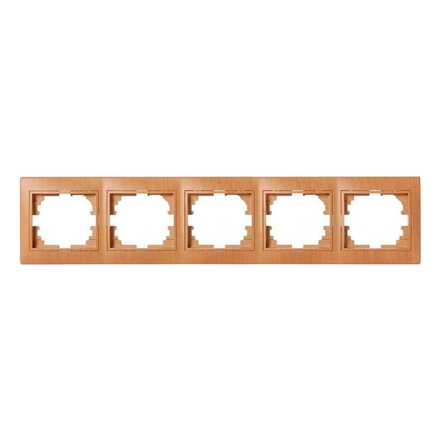 Рамка Lezard MIRA пятиместная, горизонтальная, Дуб классический матовый, 701-5100-150 - 1