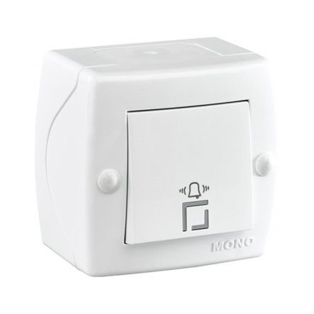 Кнопка звонка Mono Electric, OCTANS, IP 20, белая, 104-010101-107 - 1
