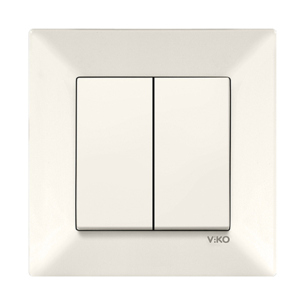 Выключатель 2 кл., VIKO Meridian, 90970202-WH, крем - 1