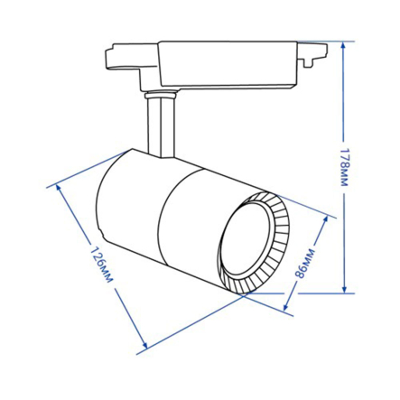 Светильник трековый FERON, AL103 COB, 20W, 1800Lm, 4000K, IP40, 86х126х178 мм, белый, 5812