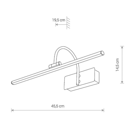 Подсветка для картин и зеркал 8168, Giotto LED S 8W, 3000К, 45.5x14.5см