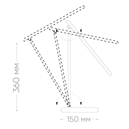 Настольная лампа FERON, DE1725, 30LED, 9W, IP20, 36х15х15 см, 4000K, розовая, 5796