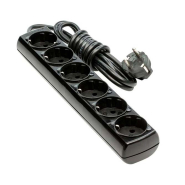 Удлинитель 6 гн+Z, 2 м чёрный Borsan BR-1576-2