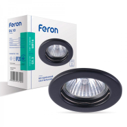 Светильник точечный Feron DL10, MR-16, G5.3, неповоротный, чёрный, 7257