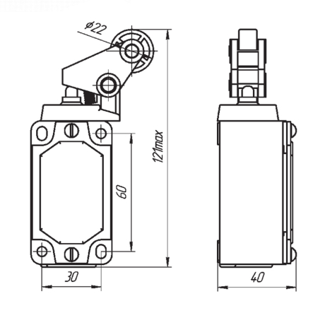 Выключатель концевой Промфактор ВП 15М 4236 рычаг с роликом нажатие сбоку