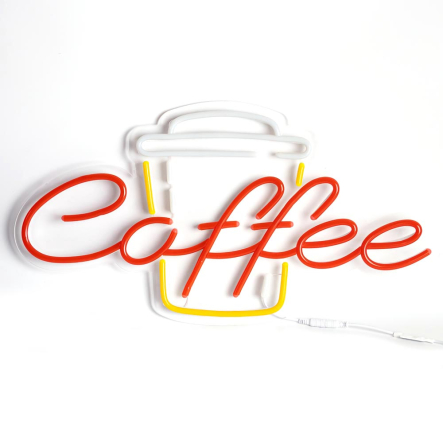 Неоновая вывеска Coffee с чашкой, 600х315 мм, 1021846