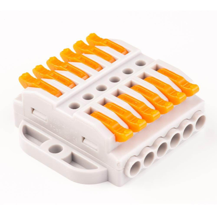 Будівельно-монтажна клема TAKEL СМК-726, 600В, 32А, двостороння, з кріпленням, 701094 - 1