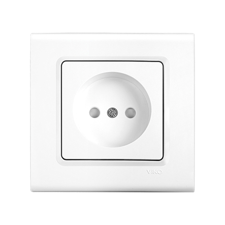 Розетка без заземлення зі шторками VIKO LINNERA 90400043, біла - 1