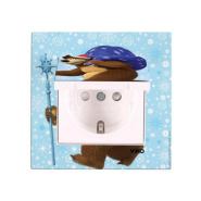 Розетка VIKO KARRE KIDS, "Медведь с подарком", с крышкой, 90962724