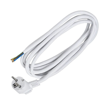 Шнур с вилкой NEOMAX NX501003, 3 м, с заземлением, белый - 1