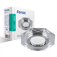 Светильник точечный Feron 8020-2, MR-16, G5.3, серебро, LED подсветка, 6500K, 4534