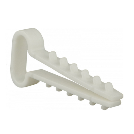 Дюбель-хомут АСКО-УКРЕМ под плоский кабель 14х6 мм, белый (уп.100шт)