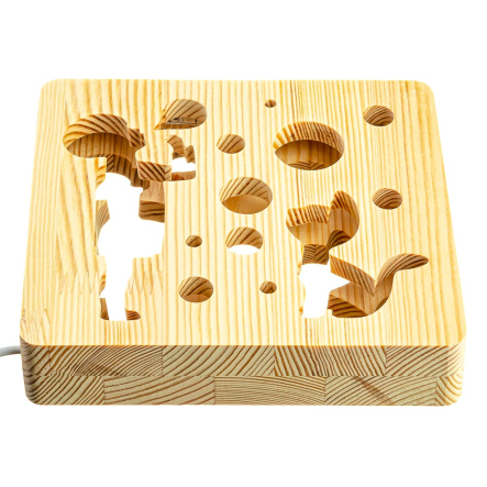 Ночник LED деревянный Мальчик и пузыри (RGB/1)