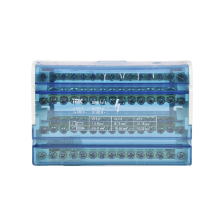 Шина N "нуль" на DIN-рейку в корпусі 4Х15ГРУПП IEK - 1