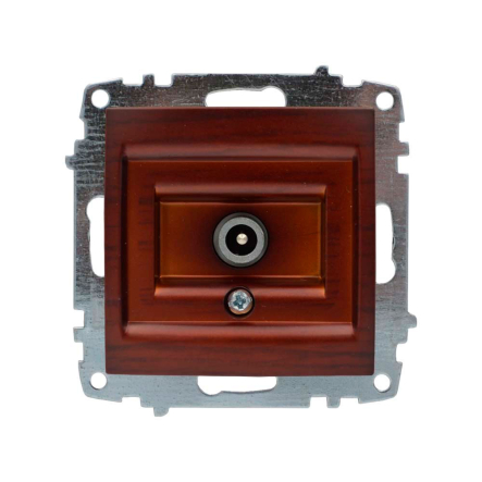 Розетка телевізійна кінцева EL-BI Zena (механізм), горіх, 609-012900-273 - 1