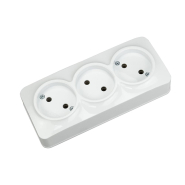 Розетка 3-я накладная HOROZ POWER MAX-3, 16А, 250V, IP20, белая, 104-008-0001-010