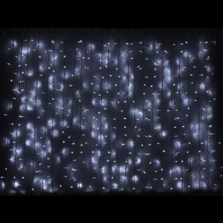 Гирлянда внешняя DELUX, CURTAIN, 2x1,5м, 456LED, белая/черная, IP44 - 1
