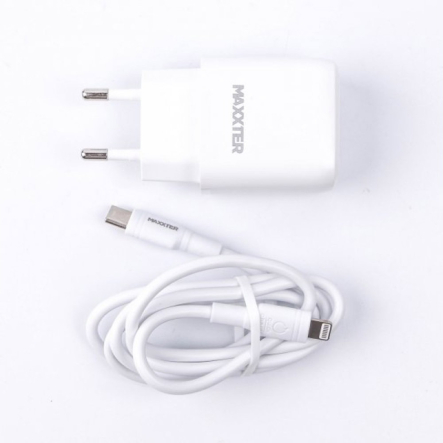 Зарядное устройство сетевое Maxxter WC-PD-CtL-01, 1 USB (PD 20W) + Кабель Type-C to Lighting