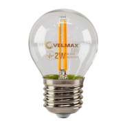 Лампа LED Filament VELMAX, 2 Вт, E27, 220 В, G45 оранжевая