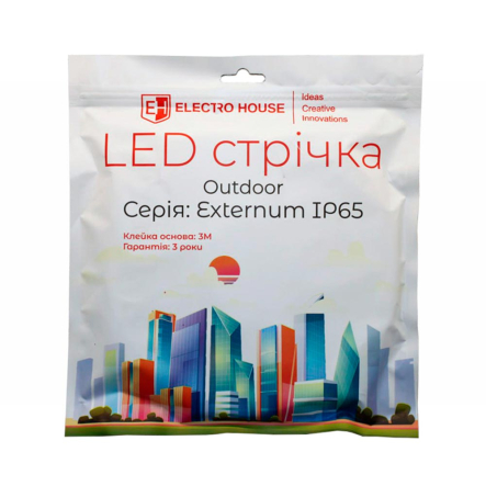 LED лента Electro House EH-STR19IPO, 14Вт, 12В, янтарный, IP65, 180 диодов