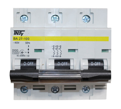 Автоматический выключатель TNSY ВА27-100, 3P, D 100 A, 10 kA, 5504907