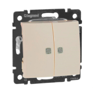 Вимикач двухклавішний з підсвічуванням LEGRAND Valena, 774328, слонова кістка