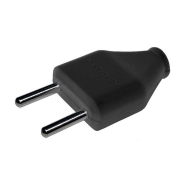 Вилка плоска Neomax NX1107, 250В, IP20, чорна, без заземлення