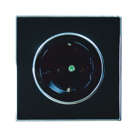 Розетка 1-я с заземлением RIGHT HAUSEN LAURA чёрная HN-015082 - 1