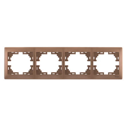 Рамка Lezard MIRA чотиримісна, горизонтальна, світло-коричневий перламутр, 701-3100-149 - 1