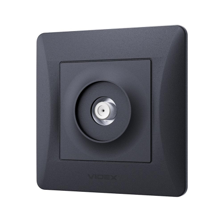 Розетка VIDEX BINERA, SAT одинарна супутникова, чорний графіт, VF-BNSK1SATE-BG - 2