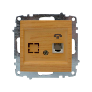 Розетка телефонна EL-BI Zena цифрова (механізм) клен/береза, 609-012700-221