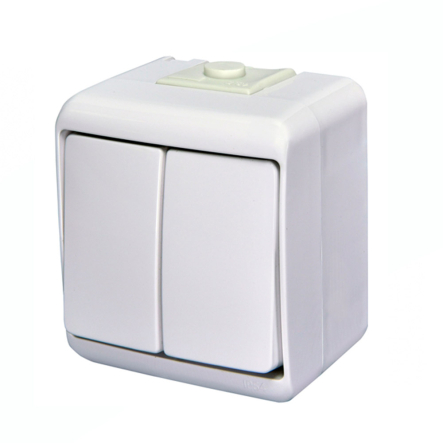 Вимикач 2-кл (IP44) білий, VHE-2, Hermetics, ETI - 1
