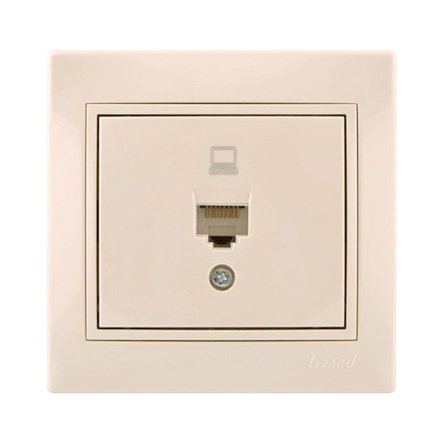 Розетка компьютерная Lezard MIRA, крем, 701-0303-139 - 1